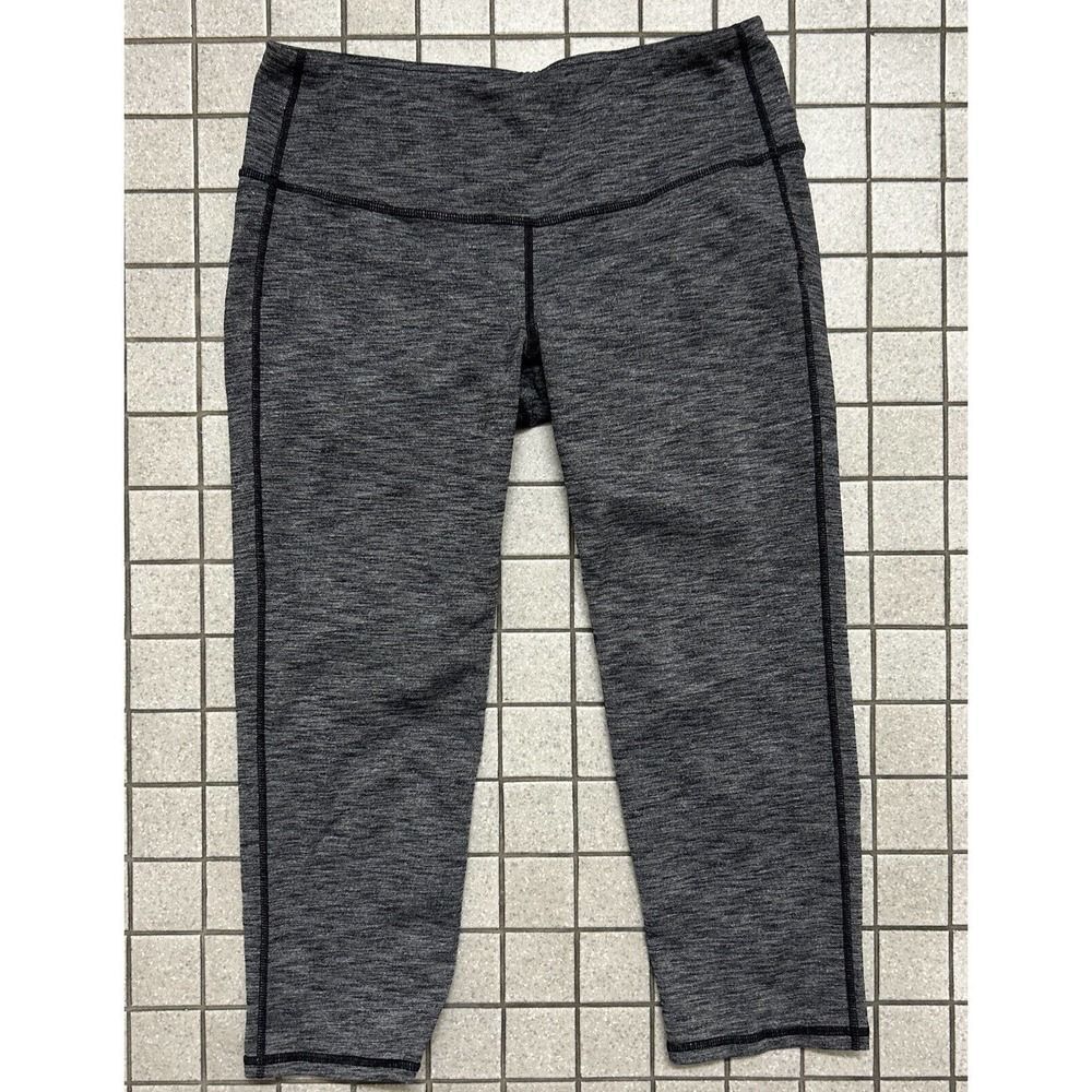 Athleta Chaturanga Cropped Heater Gray Leggings Sz Medium Mid Rise 61707